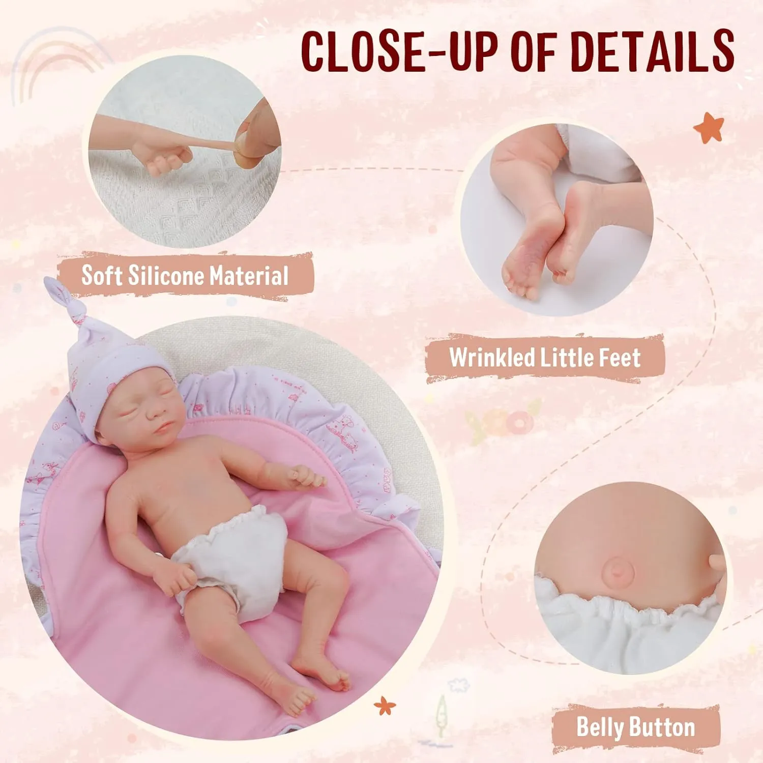 & Gift Box BABESIDE 12 Inch (Weight 3.3 fusion facility onto resign burgess Lb) Lifelike Reborn Baby Dolls - Aurora Full Platinum Silicone Baby Doll Sleeping Girl Realistic-Newborn Baby Doll Real Life Baby Dolls with Feeding Kit 