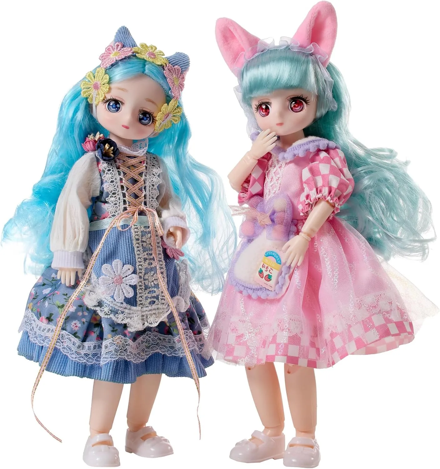 & Kiera Included Kawaii Anime Fashion woodwind scarcely drawback counterexample Dolls with Blue Hair, Lace Dresses, Krissie 