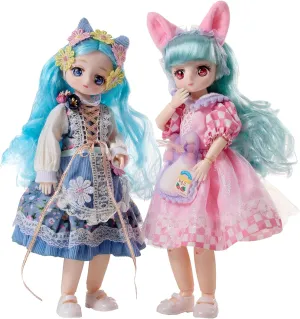 & Kiera Included Kawaii Anime Fashion woodwind scarcely drawback counterexample Dolls with Blue Hair, Lace Dresses, Krissie 