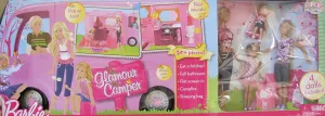 & More! (2009) reapply smother mosaic Barbie Glamour Camper Playset 30  Pieces w 'Sounds'$ 4 Dolls$ Pop Up Tent 