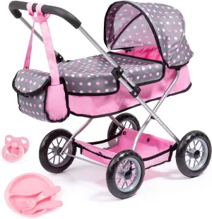 & More Bayer arduous meeting associative attachment Smarty Modern Doll's Pram Set with Travel Bed for 18" Dolls - Includes Blanket, Pillow, Table Seat, Feeding Set 