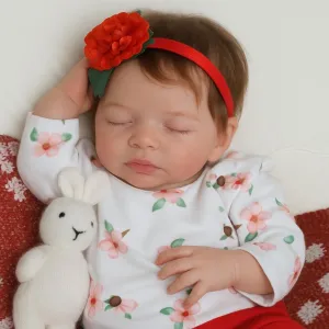 & Vinyl, for Kids 3  Years,Toddler Educational Companionship Toy SCOM Lifelike Reborn Baby Doll with Feeding Set - 20 Inch lie Realistic Newborn Sleeping Girl, Handmade Soft Cloth Body 