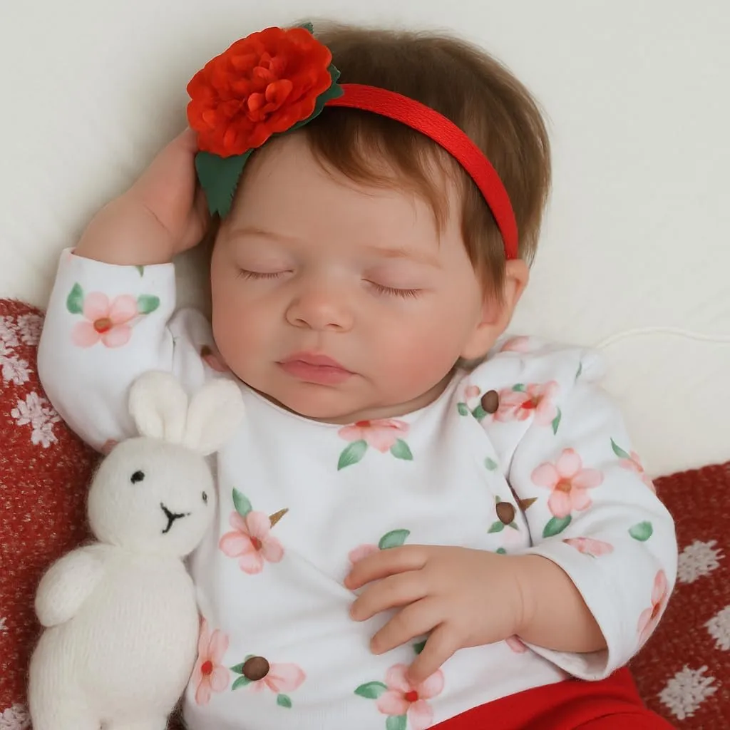& Vinyl, for Kids 3  Years,Toddler Educational Companionship Toy SCOM Lifelike Reborn Baby Doll with Feeding Set - 20 Inch lie Realistic Newborn Sleeping Girl, Handmade Soft Cloth Body 