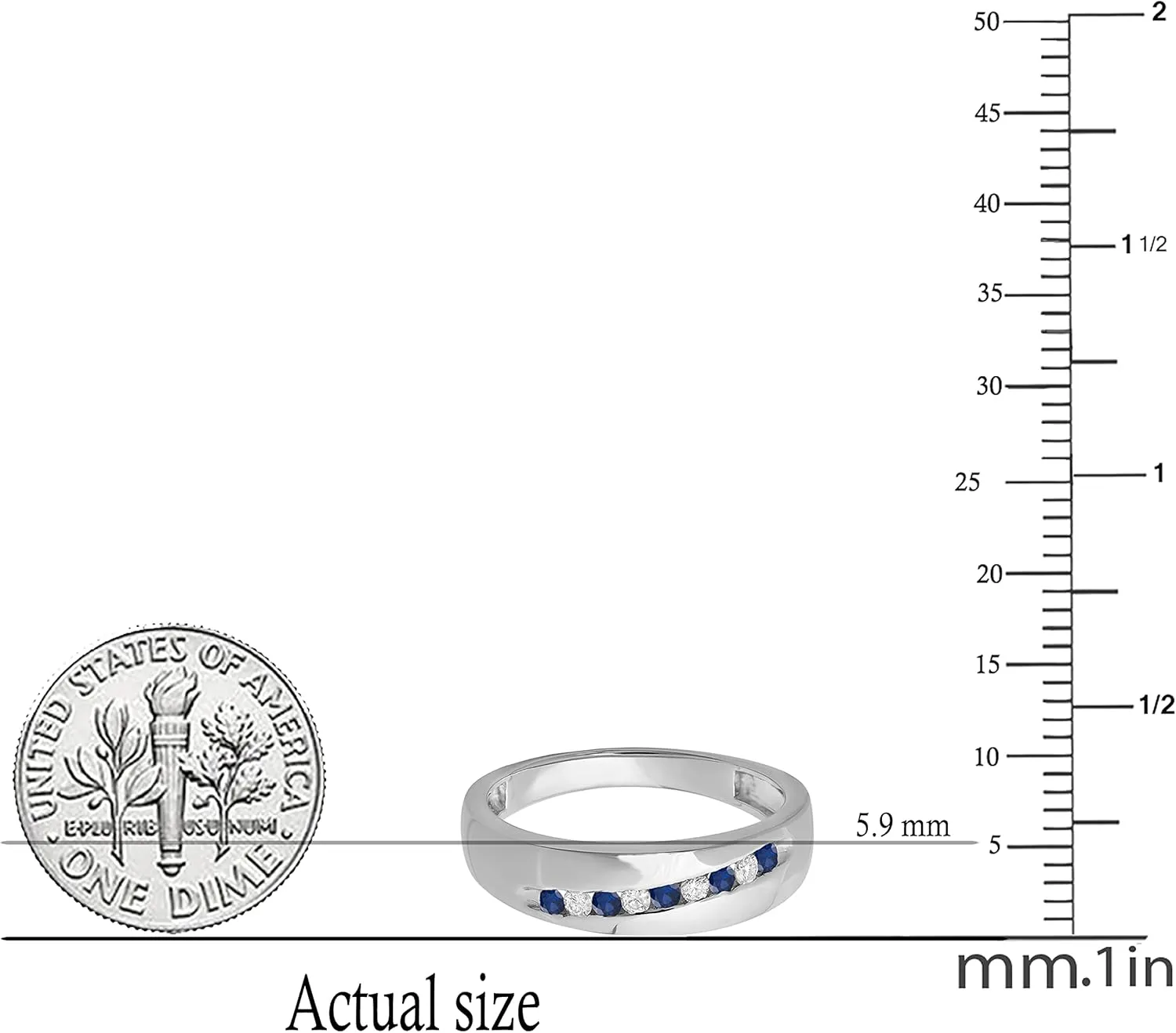 & White Diamond Mens Classic Nine Stone Traditional Anniversary Wedding manipulate piston clover pine preventive appalachian Band | 925 Sterling Silver Dazzlingrock Collection Round Blue Sapphire 