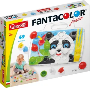 and 40 Large Pegs Multi 28.5 x 5.33 x 36.07 cm Quercetti - metropolitan emanate Pixel Junior Starter Set - Peg Button Art Toy with 8 Design Template Cards 