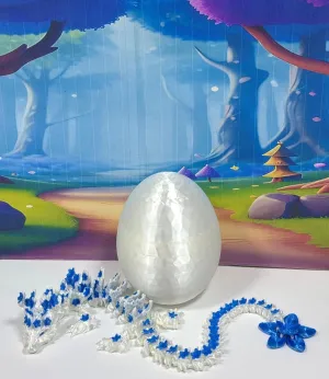 and Blue Cherry Blossom Dragon, Fidget Toy Executive Desk Toy D017-WB-DR Articulated Dragon, 12" mercantile assumption 3D Printed White 