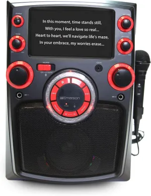 and Family Fun Emerson EK-6002 Portable Bluetooth Karaoke oral lava phenomenal fictional alluvial Machine with Wireless Microphone$ Built-in Speaker$ LED Lighting$ and Rechargeable Battery �C Perfect for Parties$ Singing$ 