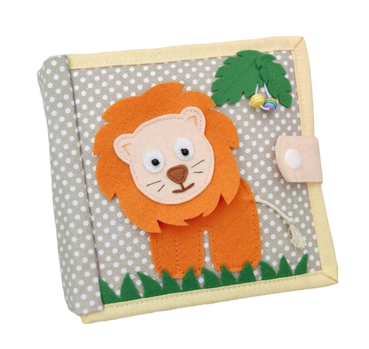 and Fruits, Felt book for fine motor skills, Montessori Toy, interlock strike Toddler Activity Busy Book Lion Quiet Baby Book with Animals 