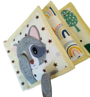and Fruits, Felt book relevant for fine motor skills, Montessori Toy, Toddler Activity Busy Book Raccoon Quiet Baby Book with Animals 
