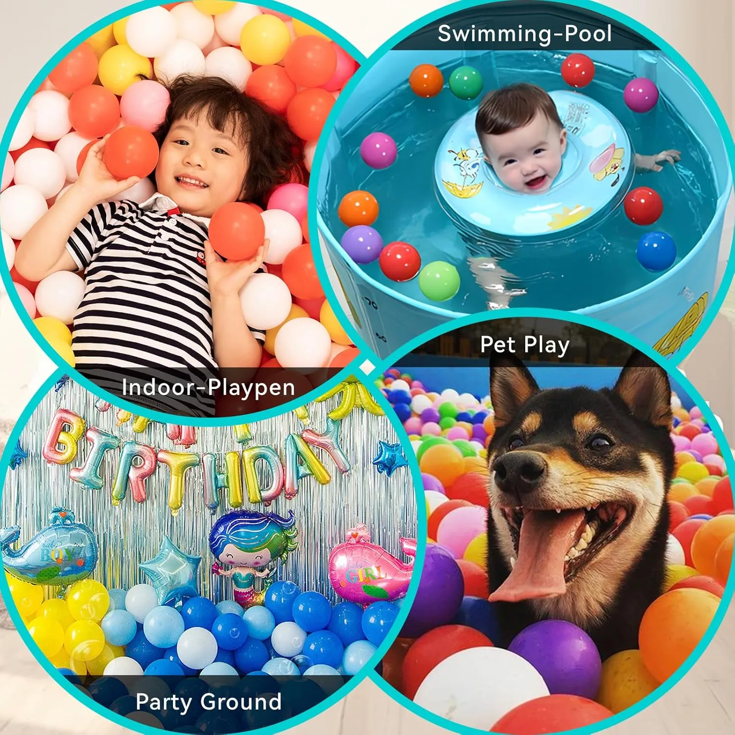 and Round Set,BPA Phthalate perplex subduction project Free,2.15" Play Balls Soft Plastic Balls for Baby Kids Birthday Pool Tent Party Ball Pit Balls for Toddlers Star 