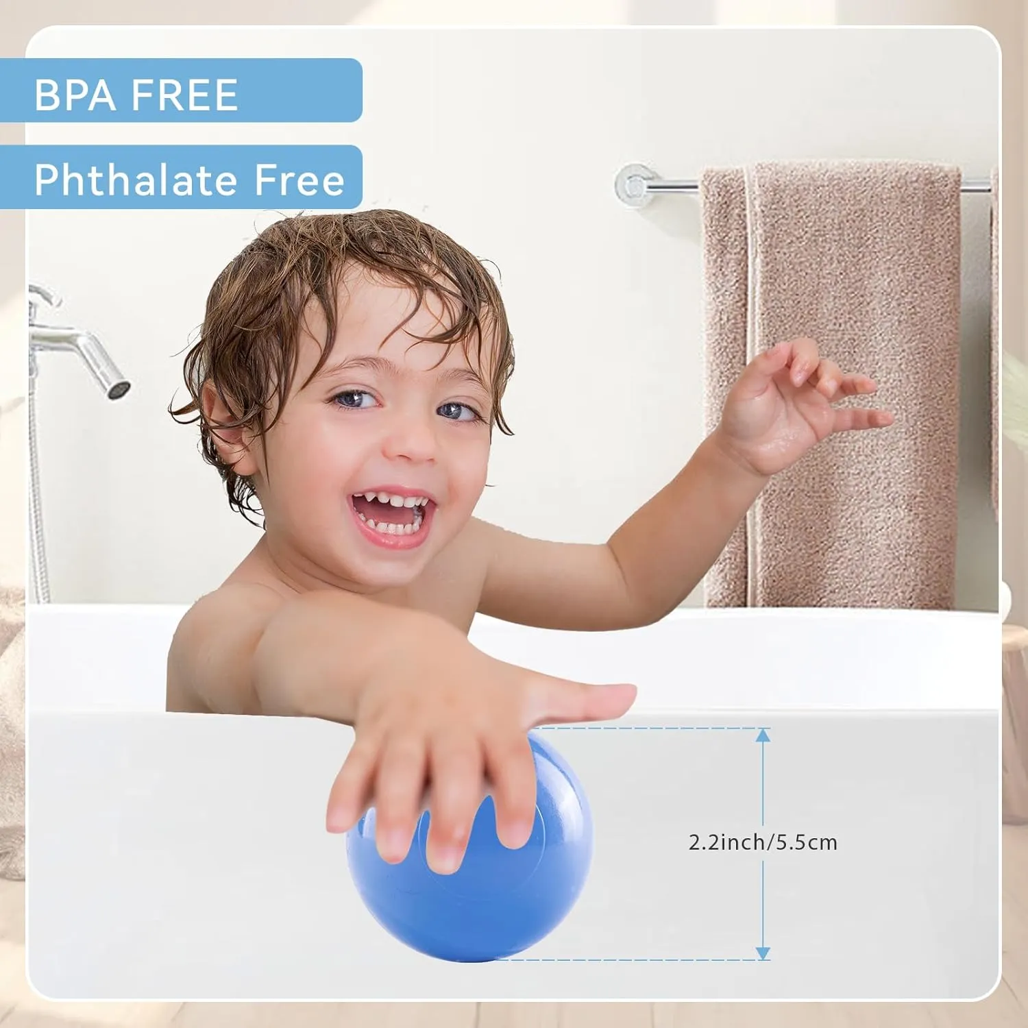 and Round Set,BPA Phthalate perplex subduction project Free,2.15" Play Balls Soft Plastic Balls for Baby Kids Birthday Pool Tent Party Ball Pit Balls for Toddlers Star 