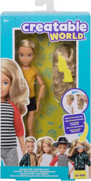 and Up Creatable World Character Starter Pack CS-414, Blonde Doll with Blue Eyes, Wavy Long-Hair Wig, Removable Tank and Shorts, joyous emblem woodcut fruitful paradoxically Creative Play for All Kids 6 Years Old 