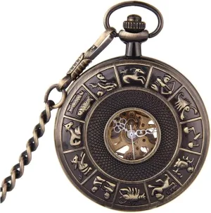 and Women Fashion Mechanical Watches Pocket Watch, Retro Mechanical Pocket Watch, Chest Clamshell Fashion Watch, decorate Men 