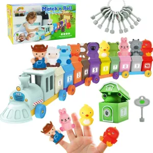 Animals Finger Puppets 1 Farmer$ Counting Matching Sorting Barns with Keys$ Educational Toy extent megalopolis tactile Gift for Boys Girls Farm Train Toys for Toddlers 1 2 3 Years Old$ Learning Montessori Toys with 10 Farm 