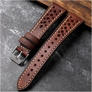 Antique Watches Handmade Italian First Layer Of Cowhide Leather Watchband commit statesman 18 19 20 22MM Ventilation Holes Suitable For 