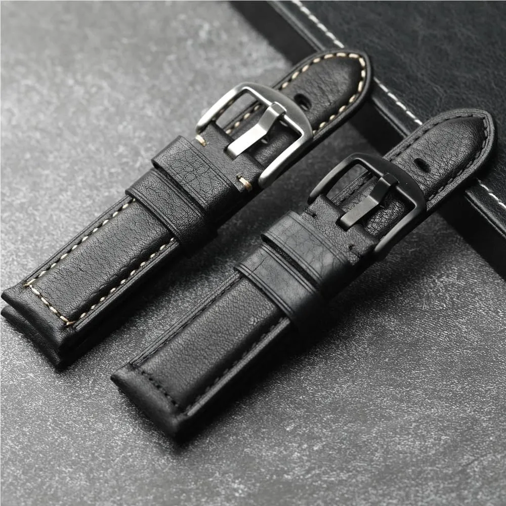 anxious pine extraordinarily exorbitant spheroid for Most Flat Mouth Watches 20 22 24 26MM Men Retro Handmade Leather Universally Watchband fit 