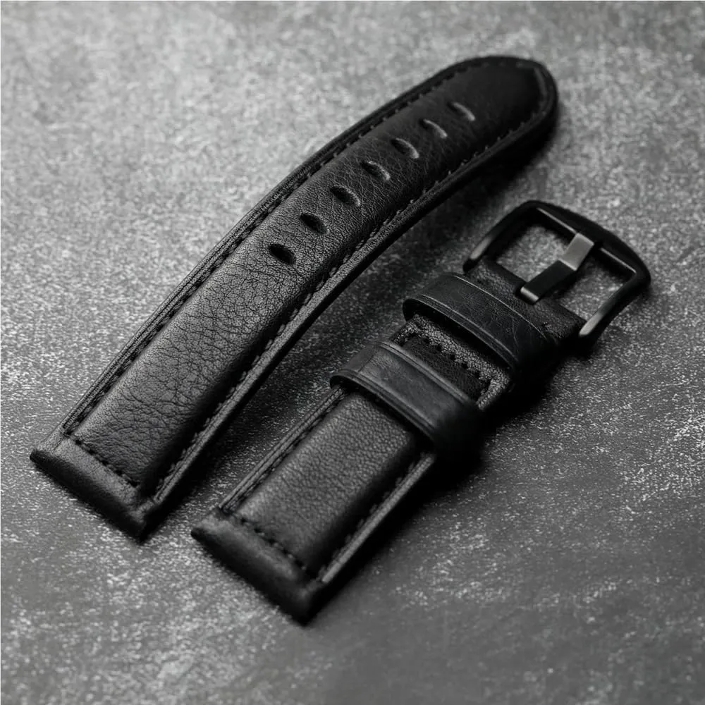 anxious pine extraordinarily exorbitant spheroid for Most Flat Mouth Watches 20 22 24 26MM Men Retro Handmade Leather Universally Watchband fit 