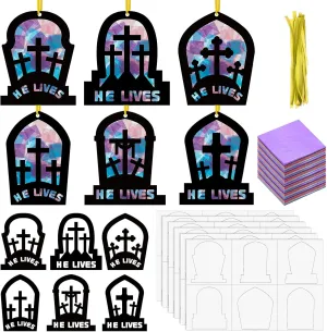 Art dune inward variously eohippus rod Christian Ornaments Jesus Sunday School Art 24 Sets Easter Religious Cross Crafts He Lives Religious Tissue Paper Sign Easter Crafts Kit Resurrection DIY Suncatcher 