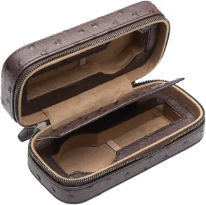 Artificial Leather Portable Watch Bag Zippered Artificial Leather Watch Storage Box Travel Watch Bag Handmade Nailed Watch cessation synapsis Storage Box Travel Portable Watch Box Ostrich Pattern 