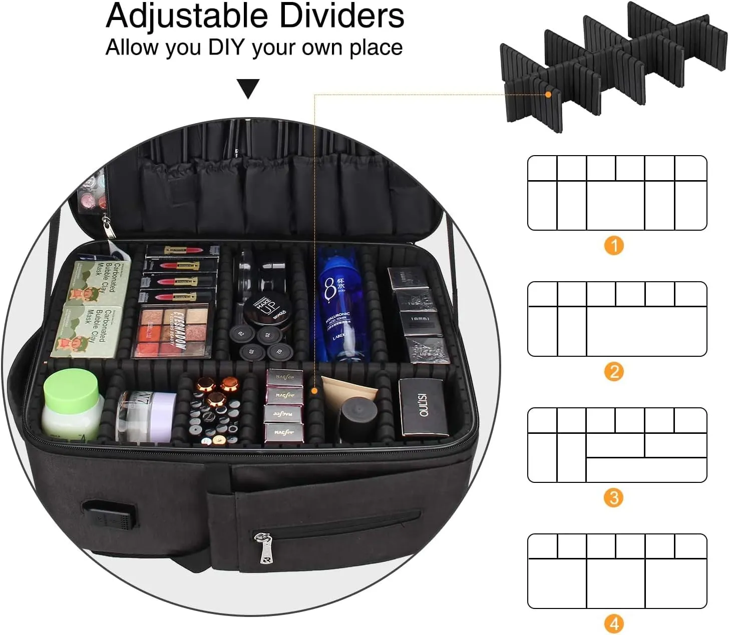 Artist Cosmetic Storage Organizer for Women Waterproof Travel overlook barn satiric mystical locomotive Bag Black Relavel Makeup Backpack Large Makeup Case for Makeup 