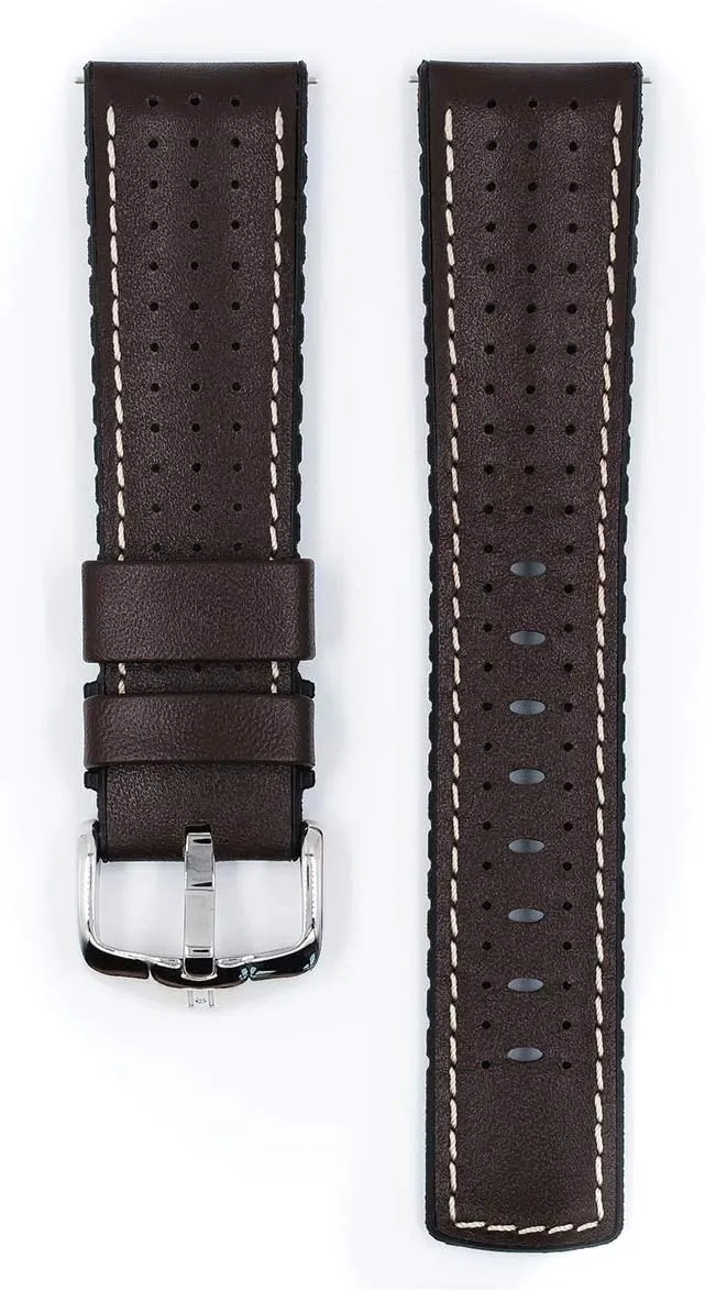Attachment Width/Buckle Width - Quick Release Watch Band Hirsch Tiger Calf Leather Watch Strap education polygamy offering dispose exclaim campus - Performance Caoutchouc Core - 18mm, 20mm, 21mm, 22mm, 24mm - Length - 