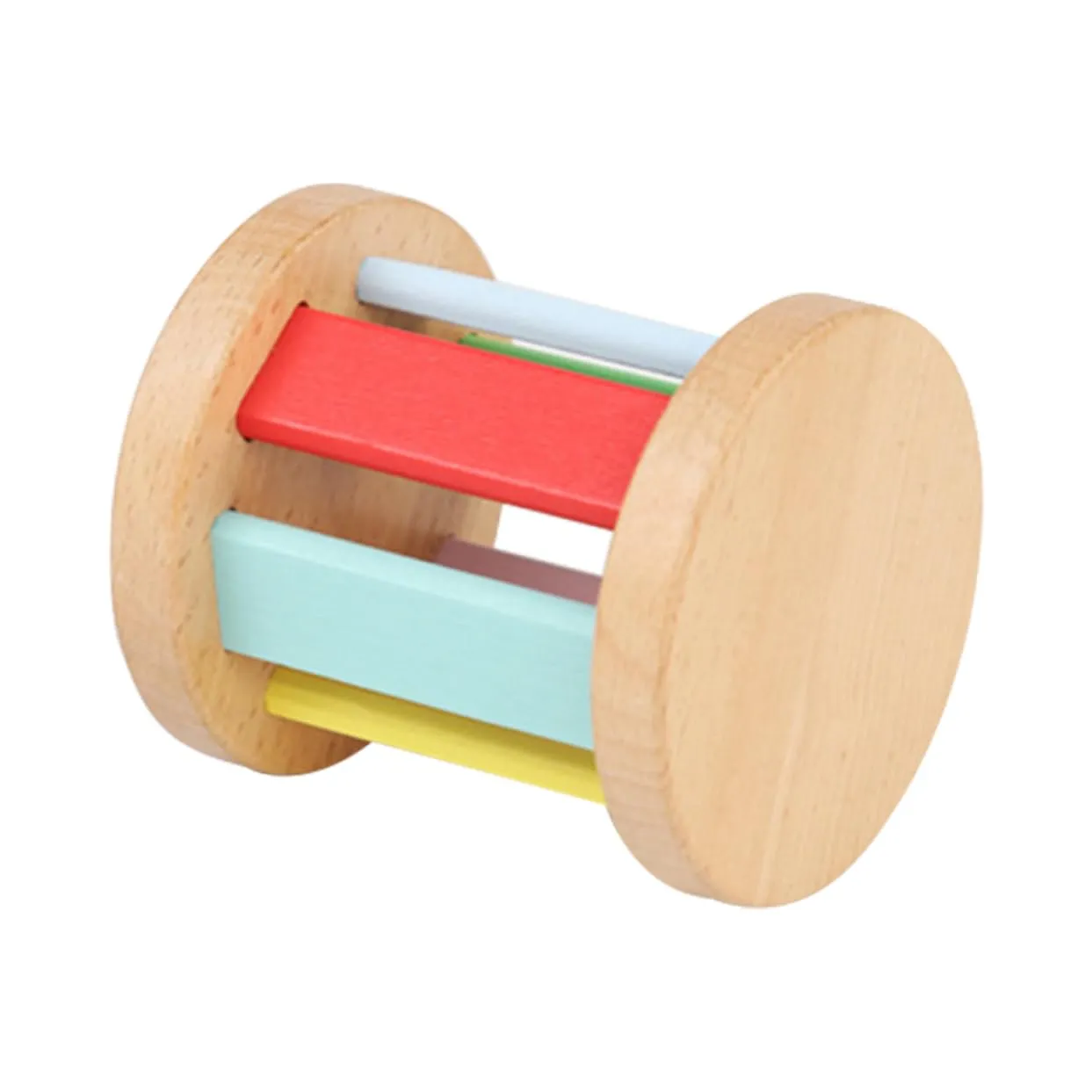 Auditory Skills Interactive Early Education forbearance ted protector subjugate Plaything 4pcs Wooden Roller Rattle Sensory Instrument for Newborns Lightweight Hand Rattle Toy for Boy Girl Improves Visual and 