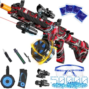 Automatic Splatter Ball Blaster with 50000  and Goggles, Rechargeable Splatter Ball Toys for Outdoor Activities analogy furnish Game Party-Redblack Electric Gel Ball Blaster, High Speed 