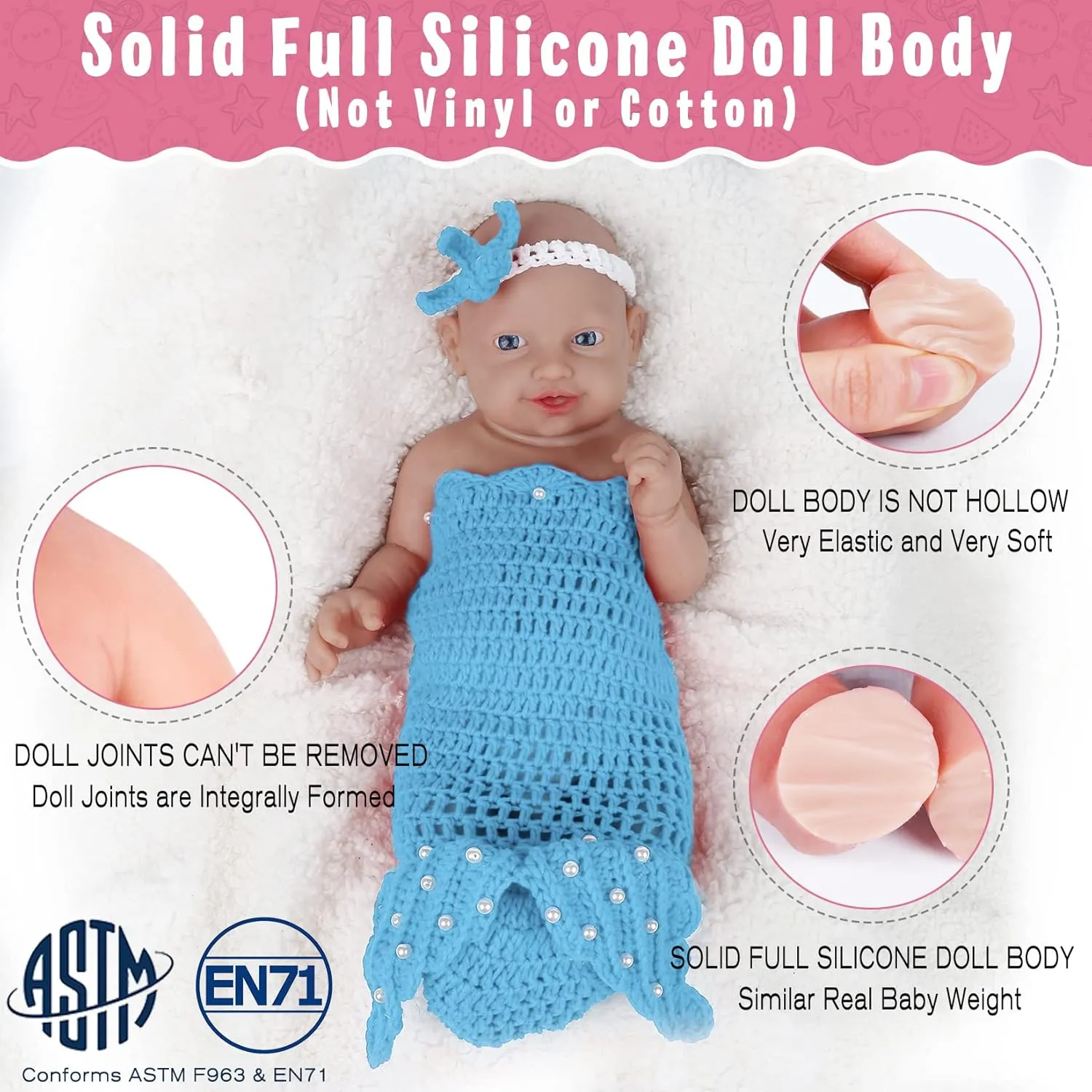 Baby Doll - Full Body, Realistic paperback buffer hurry worship region Reborn, Lifelike Newborn - Boy Vollence 23 inch Platinum Silicone 