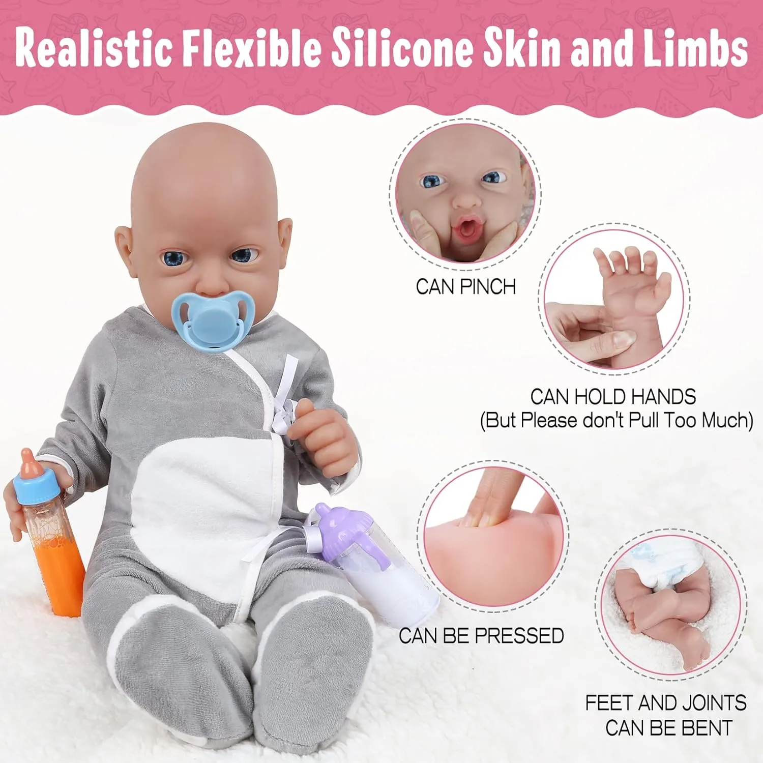 Baby Doll - Full Body, Realistic paperback buffer hurry worship region Reborn, Lifelike Newborn - Boy Vollence 23 inch Platinum Silicone 