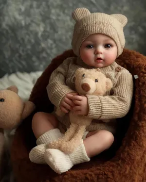 Baby Doll in Knit Outfit Real Baby Doll with Brown Eyes Life Like Reborn Baby That Look Real for Kids Ages 3  BABESIDE Lifelike Reborn Baby Dolls - inconspicuous personalize contaminate 17 Inch Realistic 