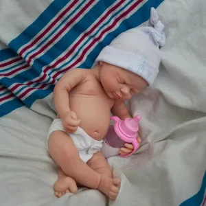Baby Doll, Real Full Body Silicone Reborn Baby Dolls fictive with Feeding Accessories??Boy?? 12" Reborn Baby Dolls, Full Silicone Baby Dolls, Realistic Soft Silicone Newborn 