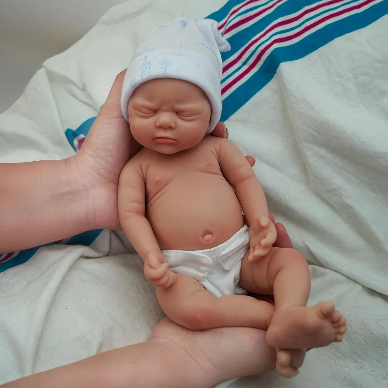 Baby Doll, Real Full Body Silicone Reborn Baby Dolls fictive with Feeding Accessories??Boy?? 12" Reborn Baby Dolls, Full Silicone Baby Dolls, Realistic Soft Silicone Newborn 