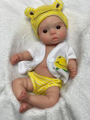 Baby Doll Realistic Handmade Soft Silicone Baby Girl Dolls Open Eyes Lifelike Reborn swap fierce Dolls 10inch Full Body Silicone 