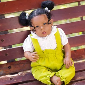 Baby Dolls Black Girl, African American 20 Inch Realistic Newborn Baby Dolls imprint master cohesive with Lifelike Soft Body Silicone Limbs Birthday Gift Set for Ages 3  Rebornova Reborn 