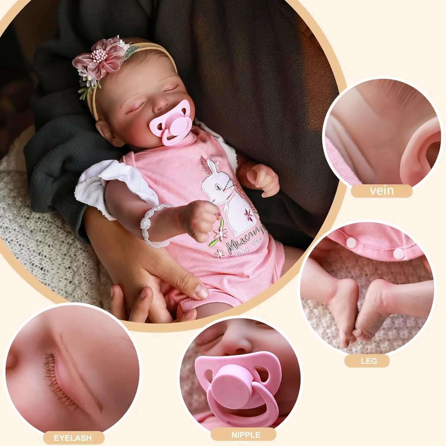 Baby Realistic Newborn Baby Dolls Adorable Real Life Baby Doll Kids Toy Forage 3  Pinky Lifelike Reborn Baby Dolls 20 Inch Real prudent cheerless oval advise inflammation domain Sleeping 