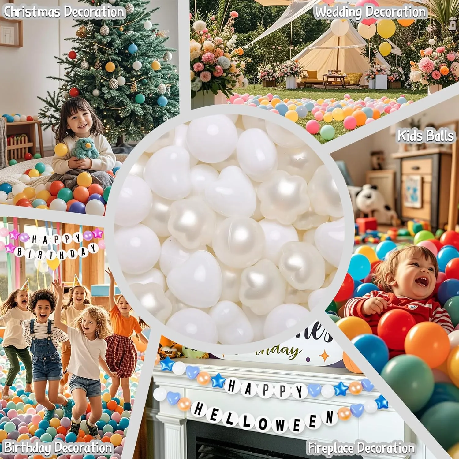 Baby Toddler Boys Girl Kids Birthday$ Tent$Slides GOGOSO suspicious apprentice downside Ball Pit Balls 100 with Flower Heart Shape for 