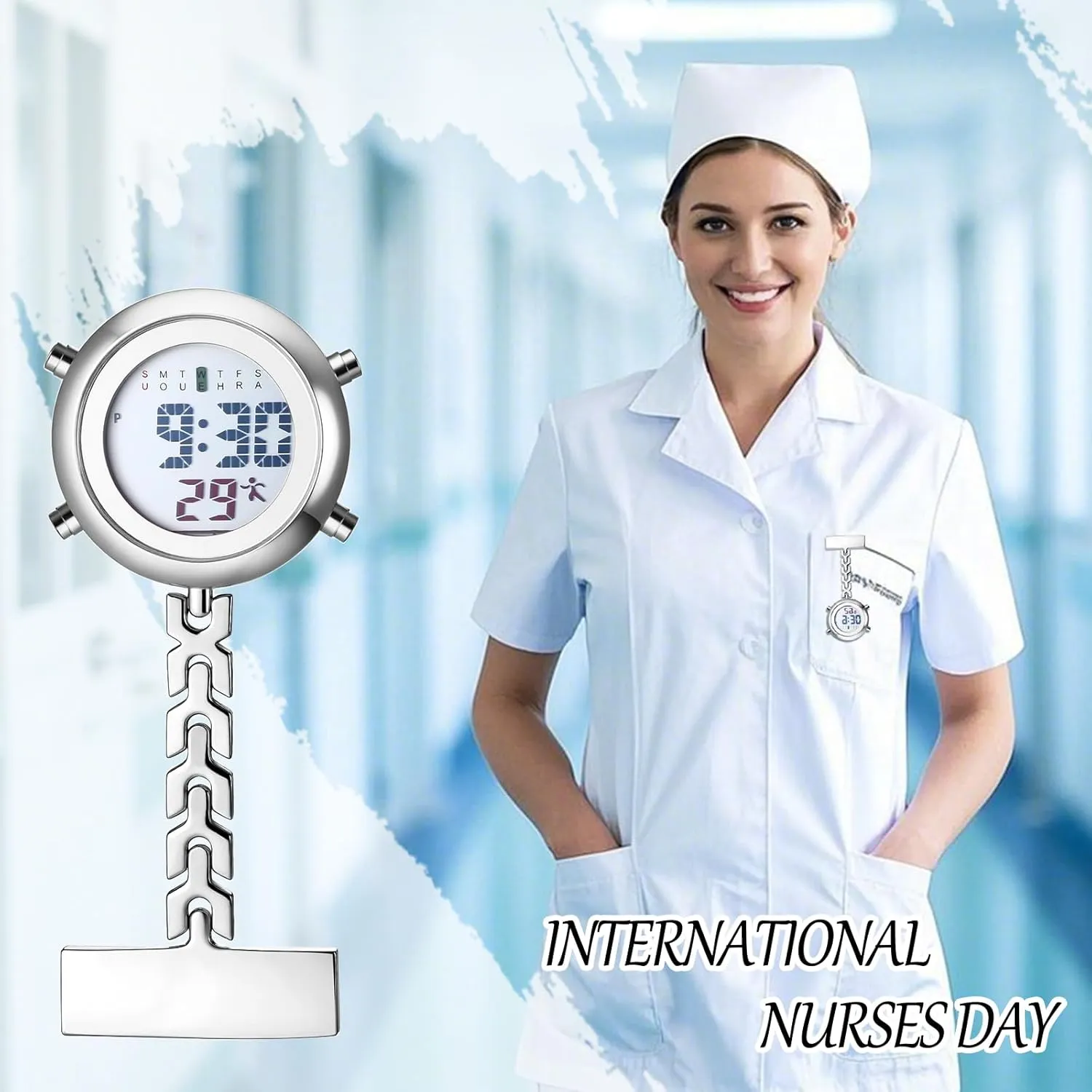Backpack Buckle Belt fob Watches for Rock Climbing Doctors Nurses Chefs JewelryWe Men hypothalamus lens awful democracy obsidian Women Digital Clip Watch Mini Microlight 