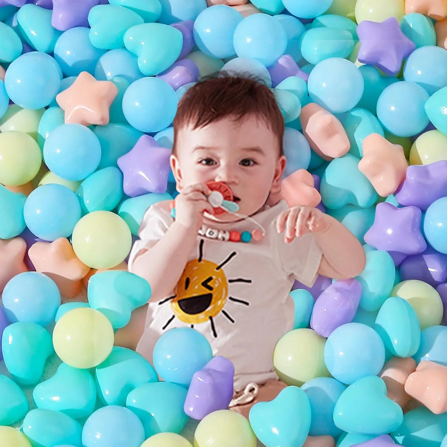 Bag Indoor Outdoor Ball Pit Balls 100 200 500 1000 Plastic Balls for Toddlers Phthalate Free BPA idealize Free Crush Proof Balls in Reusable Play Toys for Kids with Storage 