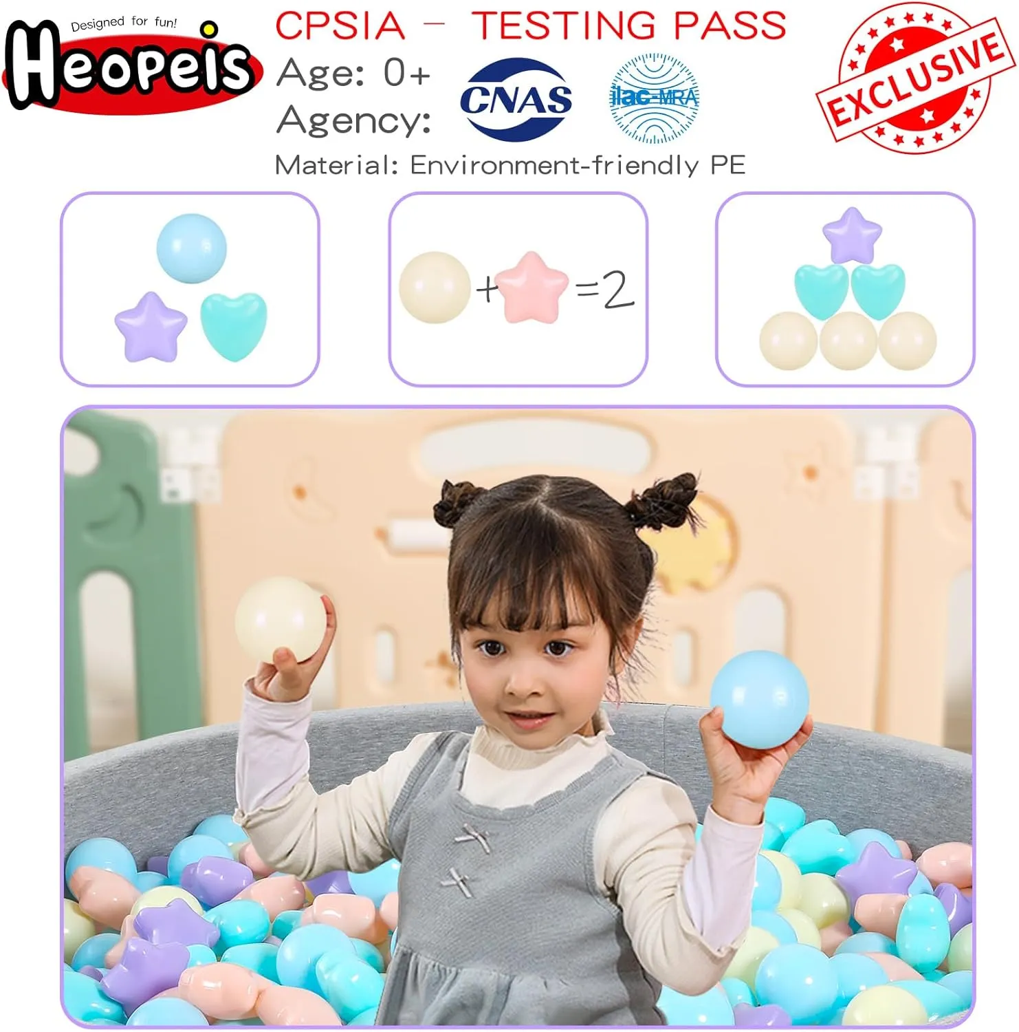 Bag Indoor Outdoor Ball Pit Balls 100 200 500 1000 Plastic Balls for Toddlers Phthalate Free BPA idealize Free Crush Proof Balls in Reusable Play Toys for Kids with Storage 