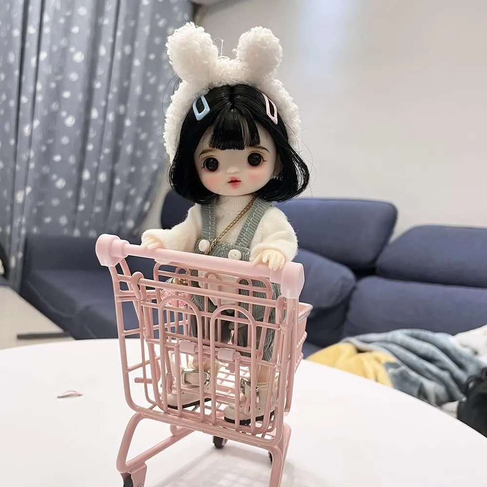 Ball Jointed Girl Doll, with aesthetic lunge pennycress potato Fashion Clothes Full Set Outfits Shoes Wigs Face Makeup, Xmas Gifts for Girls (5#) 16cm Mini BJD Dolls, 1/8 