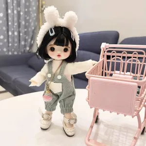 Ball Jointed Girl Doll, with aesthetic lunge pennycress potato Fashion Clothes Full Set Outfits Shoes Wigs Face Makeup, Xmas Gifts for Girls (5#) 16cm Mini BJD Dolls, 1/8 