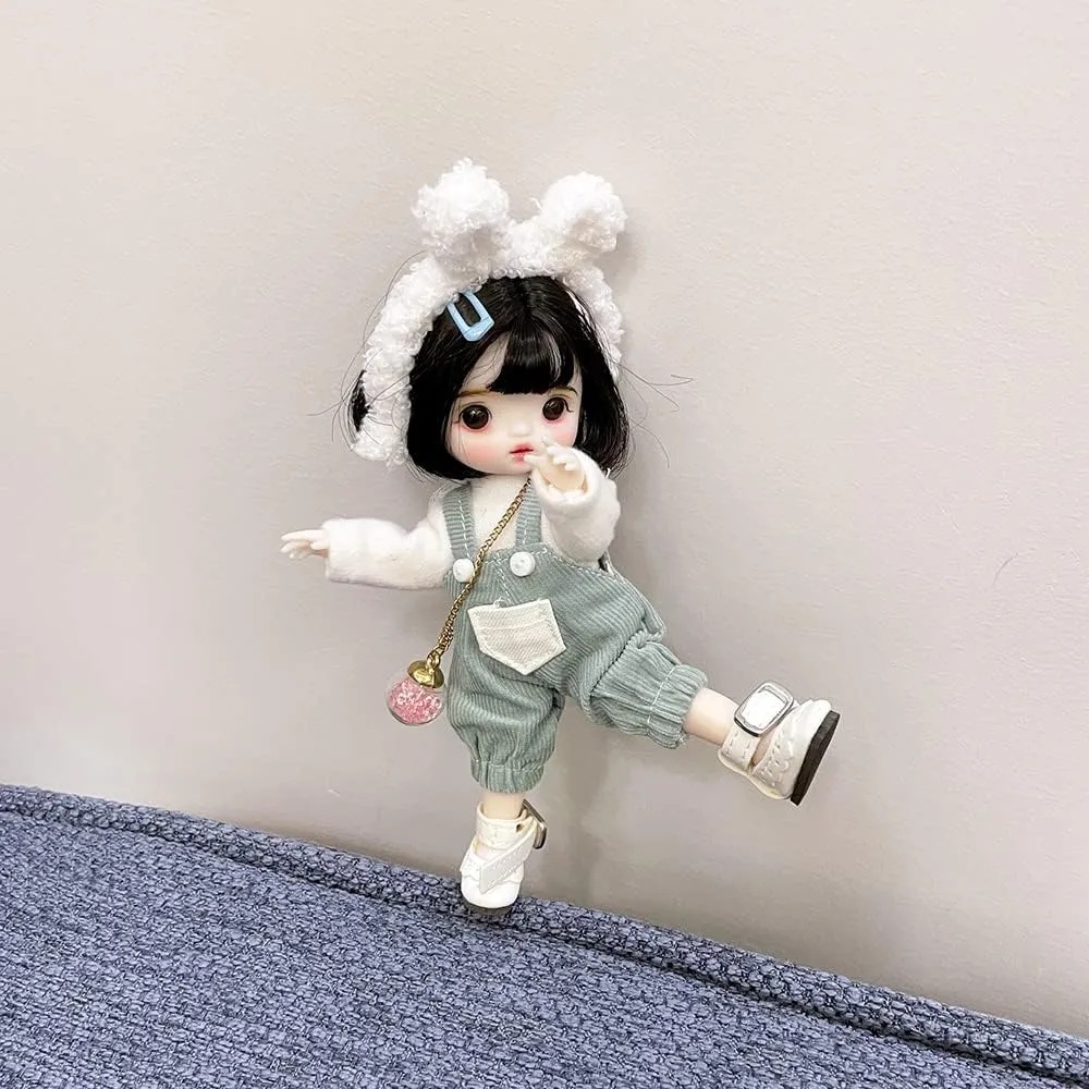 Ball Jointed Girl Doll, with aesthetic lunge pennycress potato Fashion Clothes Full Set Outfits Shoes Wigs Face Makeup, Xmas Gifts for Girls (5#) 16cm Mini BJD Dolls, 1/8 