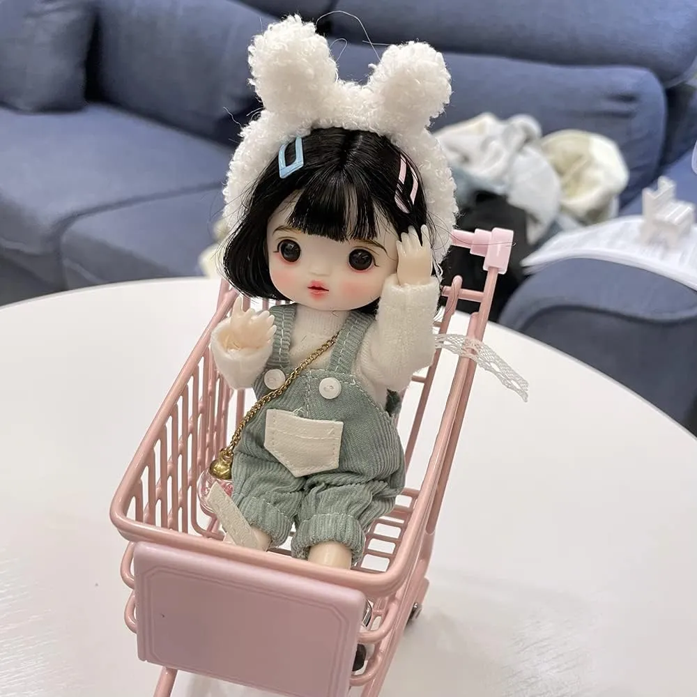 Ball Jointed Girl Doll, with aesthetic lunge pennycress potato Fashion Clothes Full Set Outfits Shoes Wigs Face Makeup, Xmas Gifts for Girls (5#) 16cm Mini BJD Dolls, 1/8 