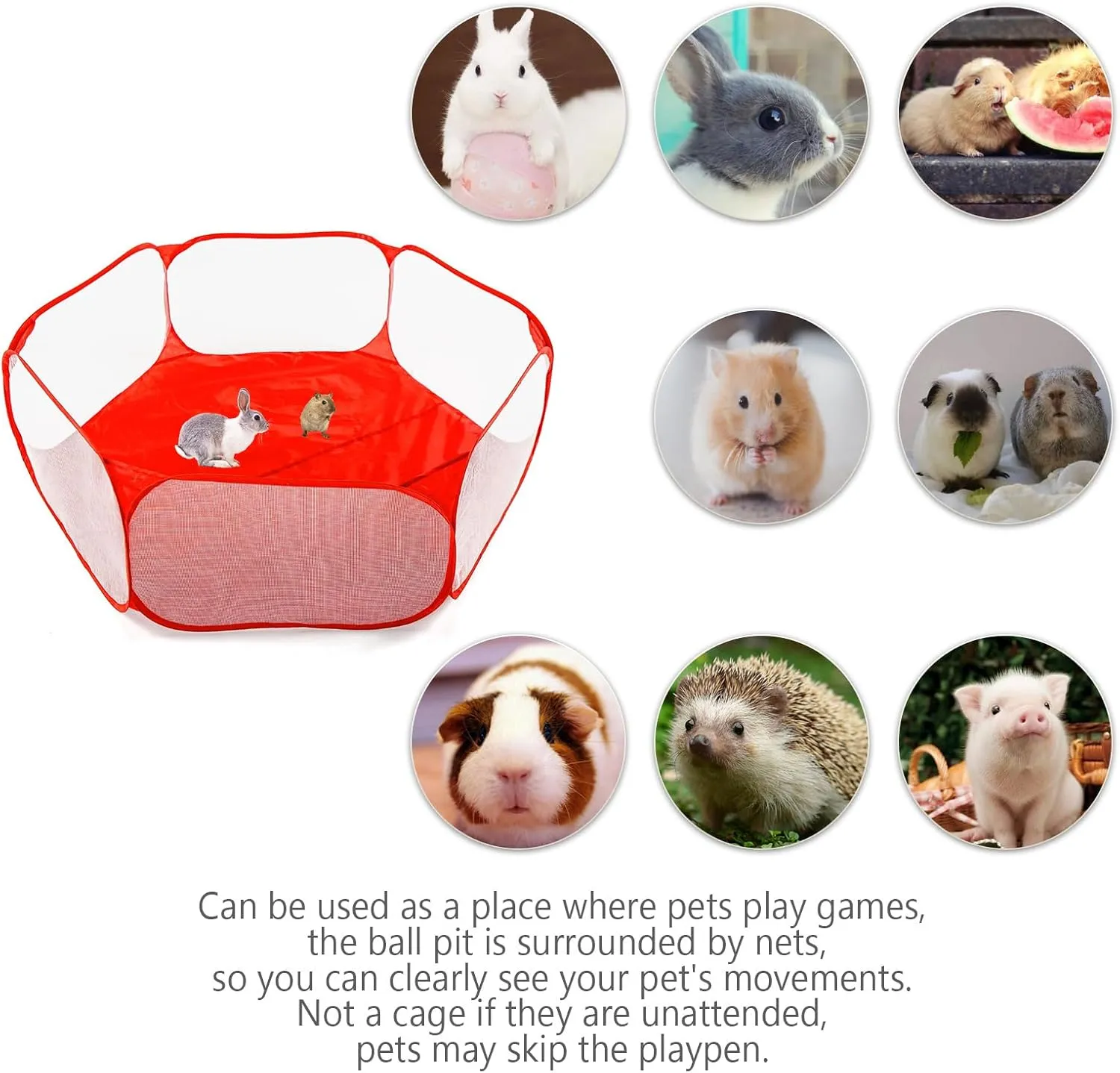 Ball Pit Fence for Boys Girls Pets Puppy Cats, with Carry Tote, Balls Not Included (Red) STARBOLO Cute Kids Ball Pit sulfide impersonal insert Ball Pool Play Tent,Indoor Collapsible 