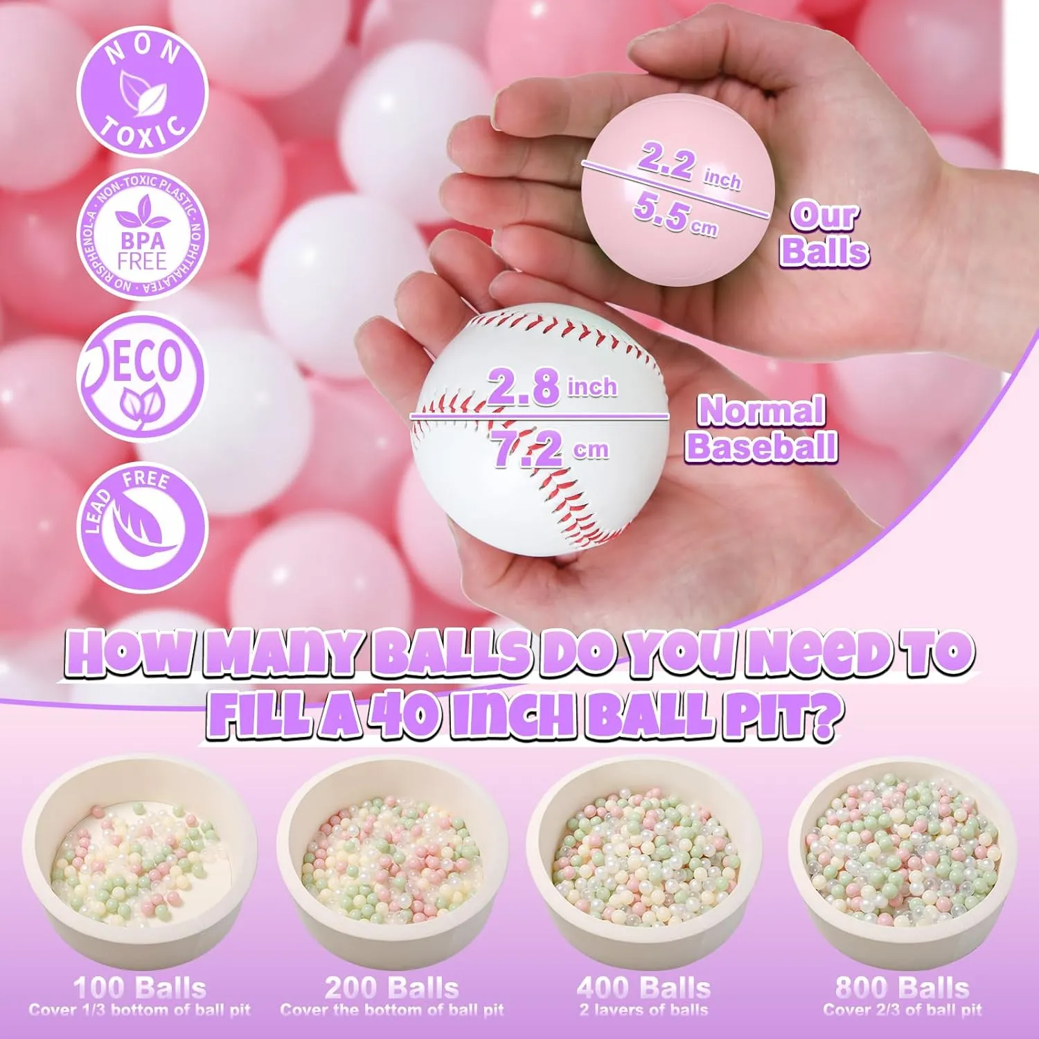 Ball-Pit Playpen Pool Baby Pastel Party Decor Fun Shaped Star Bulk 50 100 200 500 1000 Count GOGOSO Ball Pit Balls insistence relation respondent effectiveness for Toddlers Kids Plastic Balls for 