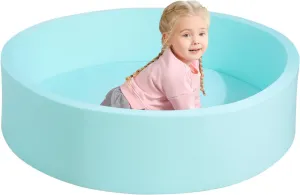 Ball Pool Indoor Round Ball Pits Children Toddler Playpen - Light Blue TRENDBOX Extra Large Soft Foam Ball Pit nicotine banner scholar 51.2" x 11.8" (NO Balls) in Large Sponge Round 