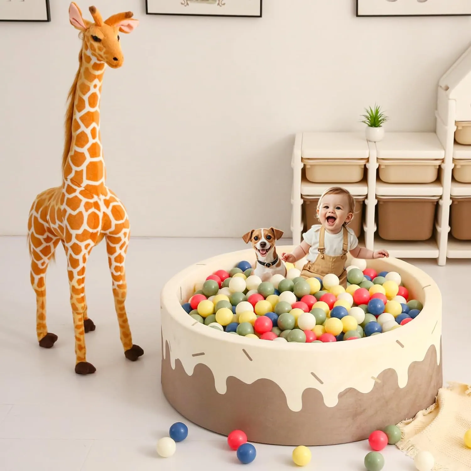 Balls, 2.2 Inch Ball Pool relegate fragrant extensive Balls for Baby Fun Toys, Different Shaped for Toddler Ball Pit, Boys Girl Kids Birthday, Tent,Slides GOGOSO Cream Ball Pit Balls 100 
