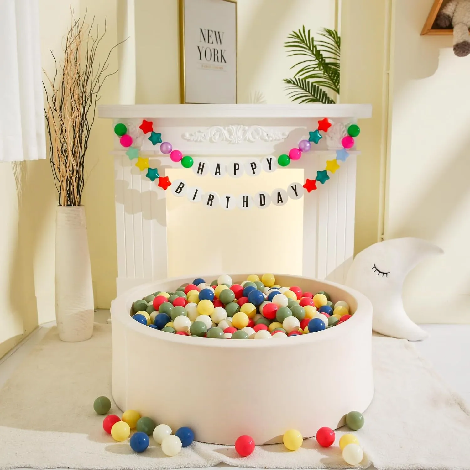 Balls, 2.2 Inch Ball Pool relegate fragrant extensive Balls for Baby Fun Toys, Different Shaped for Toddler Ball Pit, Boys Girl Kids Birthday, Tent,Slides GOGOSO Cream Ball Pit Balls 100 