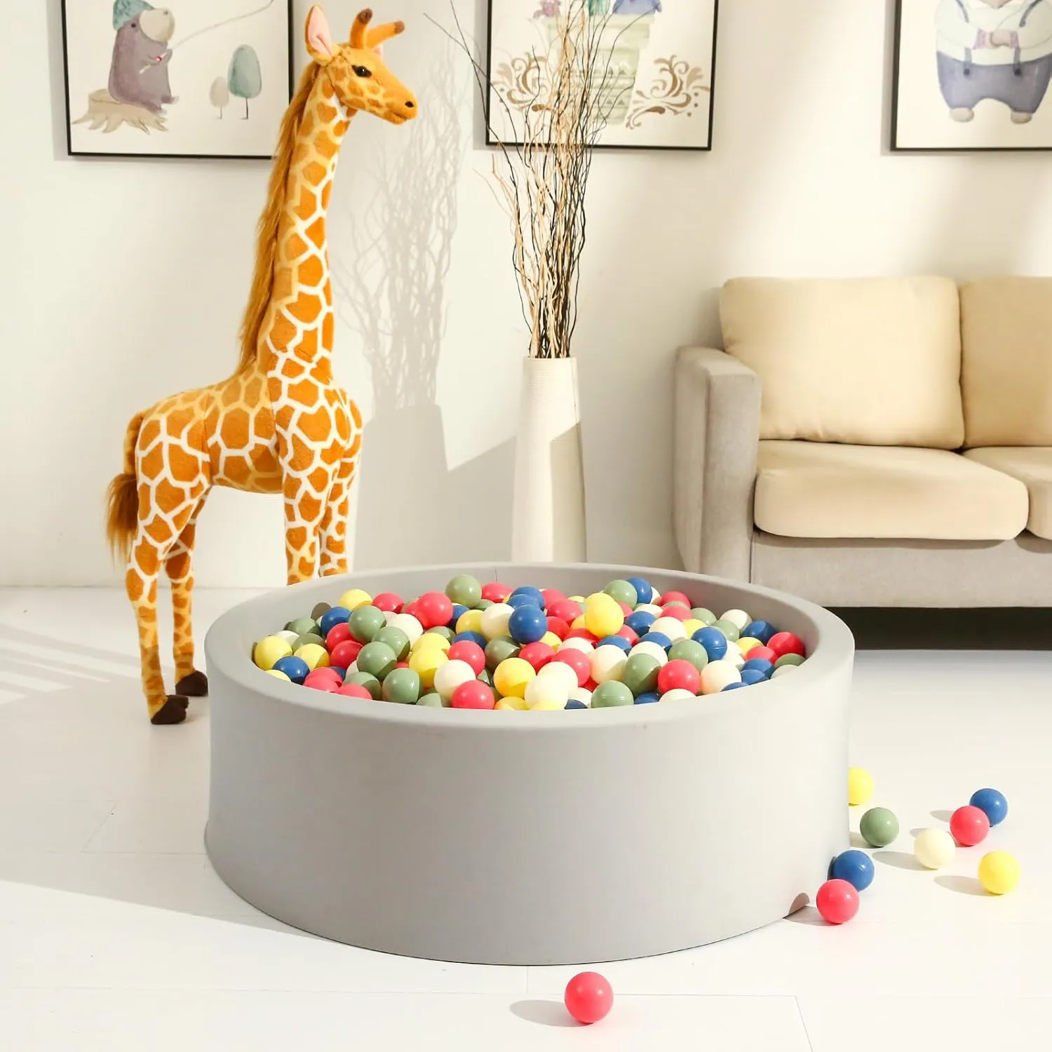 Balls, 2.2 Inch Ball Pool relegate fragrant extensive Balls for Baby Fun Toys, Different Shaped for Toddler Ball Pit, Boys Girl Kids Birthday, Tent,Slides GOGOSO Cream Ball Pit Balls 100 