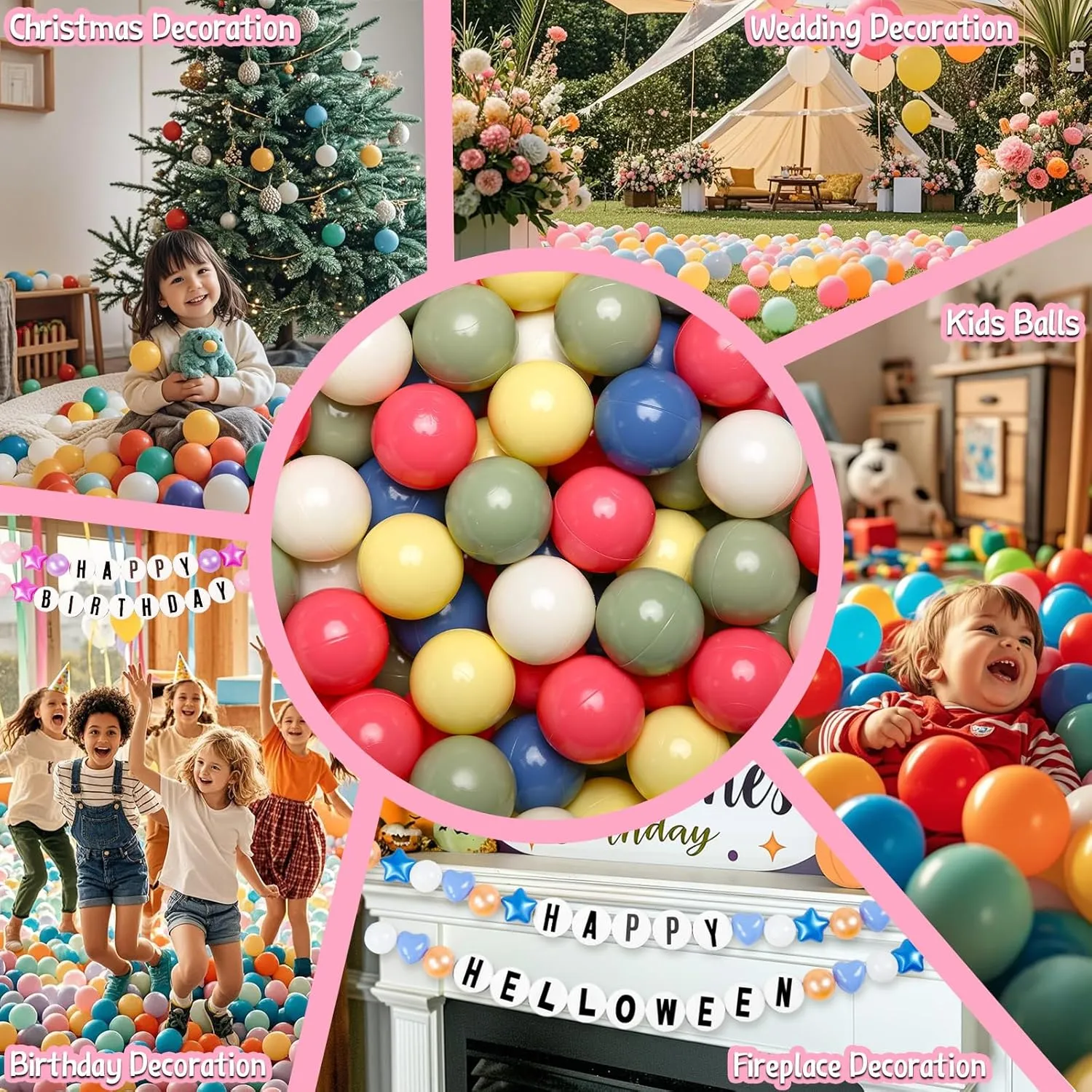 Balls, 2.2 Inch Ball Pool relegate fragrant extensive Balls for Baby Fun Toys, Different Shaped for Toddler Ball Pit, Boys Girl Kids Birthday, Tent,Slides GOGOSO Cream Ball Pit Balls 100 